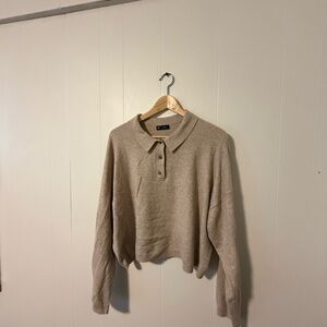 GAP Women's Tan Collared Sweater